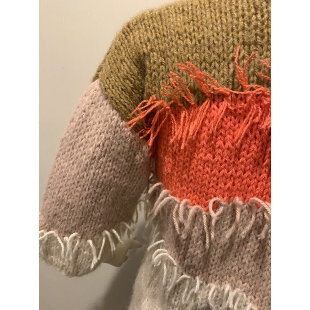 $298 Anthropologie Veroalfie Marlene Fringed Pullover Tunic Sweater Size S NWT - Picture 11 of 11